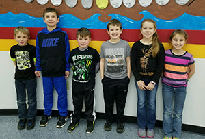 Garrett Boyland, Triton Crocker, Hunter Moore, Noah Abney, Ryleigh Maxwell, and McKaylynn Medley