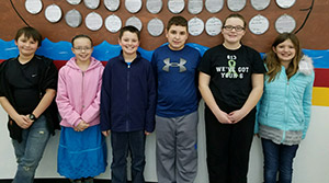 Jason Revelle, Bethany Bridgeman, Caleb Brakefield, K.J. Tiefenauer, Morgan Merlenbach, Hana Dockery, and not pictured Nikolas Presley and Noah Eads